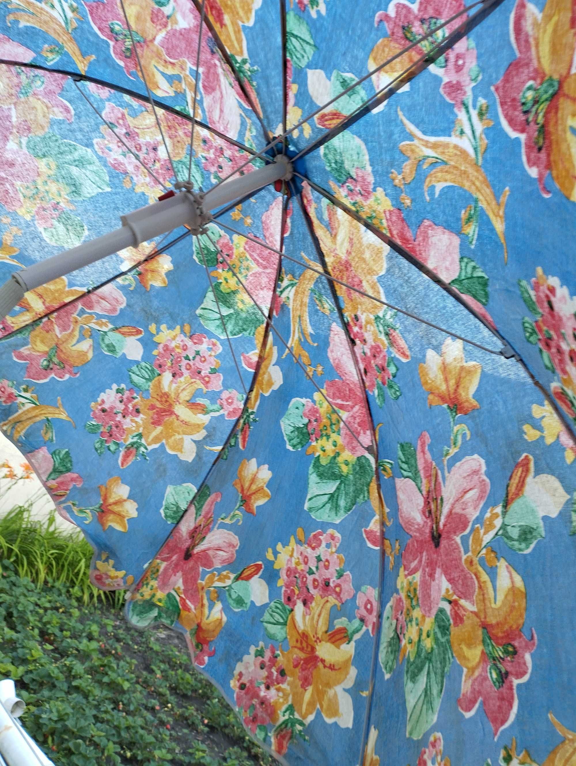 parasol ogrodowy z podstawą