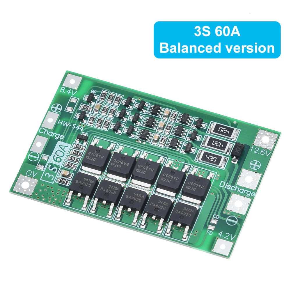 BMS контролер 3S 60A 12.6V 4S 40A 18.8V Li-ion з балансуванням