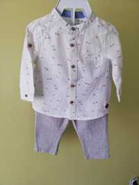 zestaw koszula i spodnie Zara r. 68cm