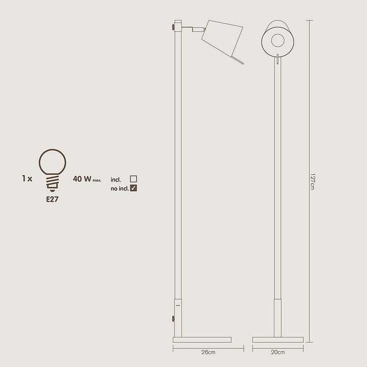 Lampa podłogowa GoodHome Menonry 1-punktowa E27