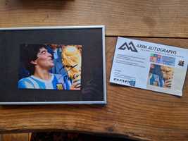 Diego Maradona zdjęcie z autografem certyfikat