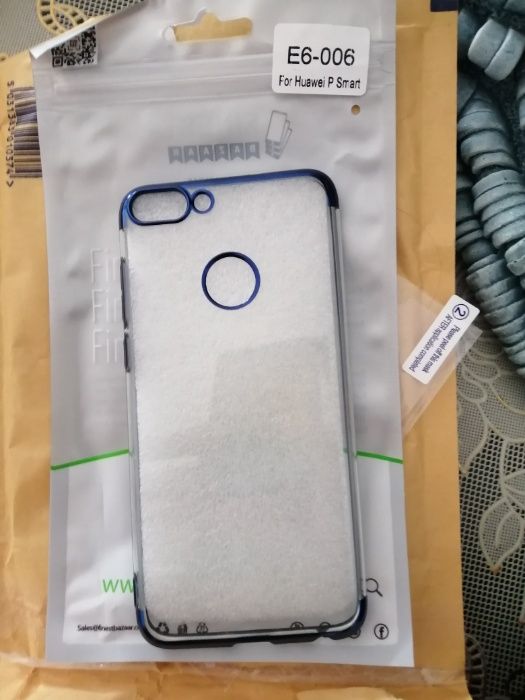 Capa de silicone transparente com azul telemóvel p smart