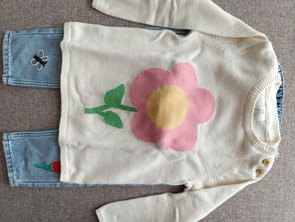 Zestaw ubranek H&M rozmiar 92. Jeansy i sweterek