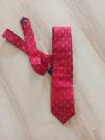 Krawat jedwabny 100% jedwab czerwony EM 7,5cm