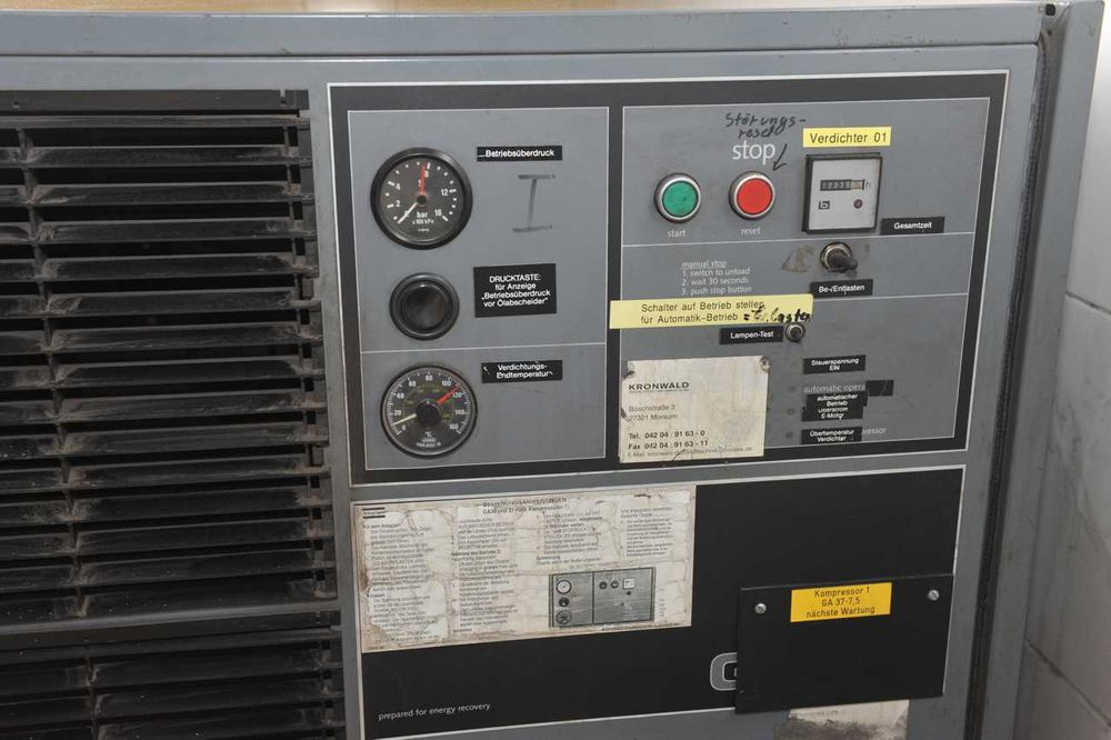 Kompreso śrubowy z falownikiem Atlas Copco GA 37 kW