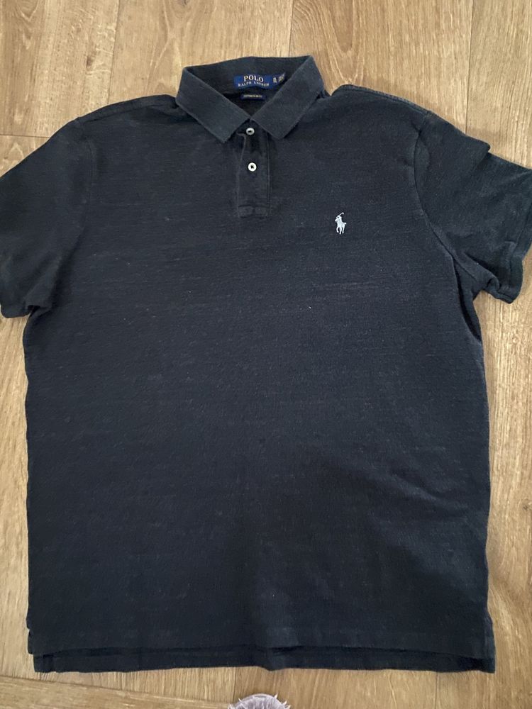 Ralph Lauren XL melanż czarna męska polo