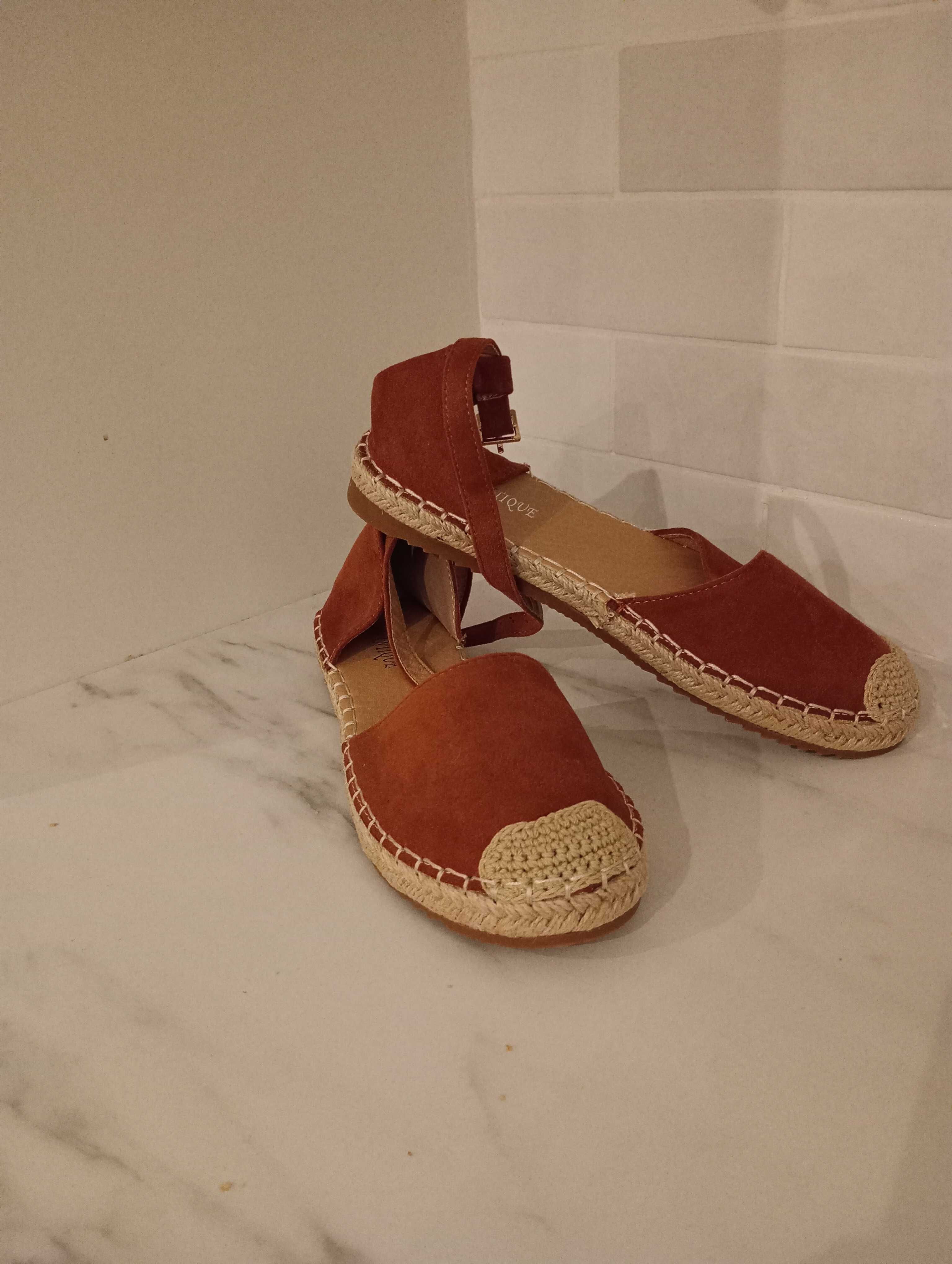 NOWE Brązowe Espadryle r.38