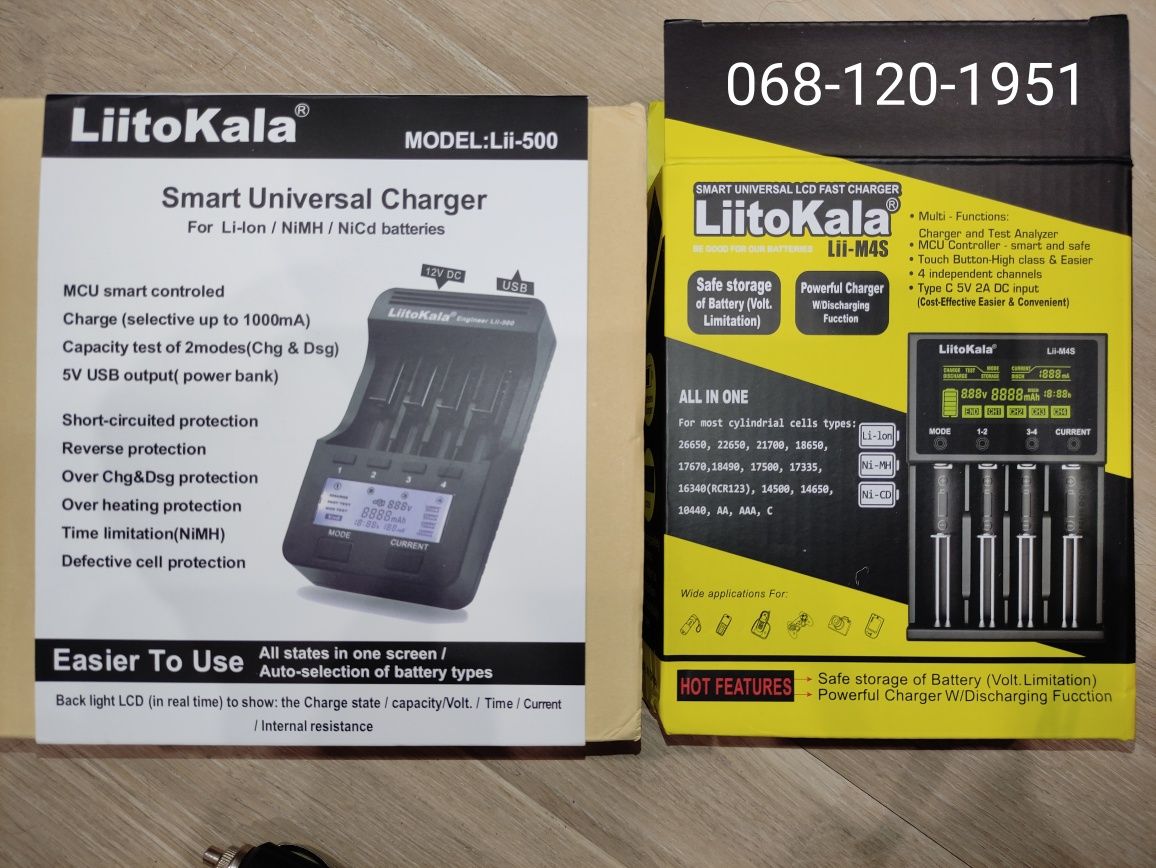 LiitoKala Lii-500 Lii-m4s Lii-CH2 ОРИГИНАЛ НОВЫЕ зарядное Li-Ion AA