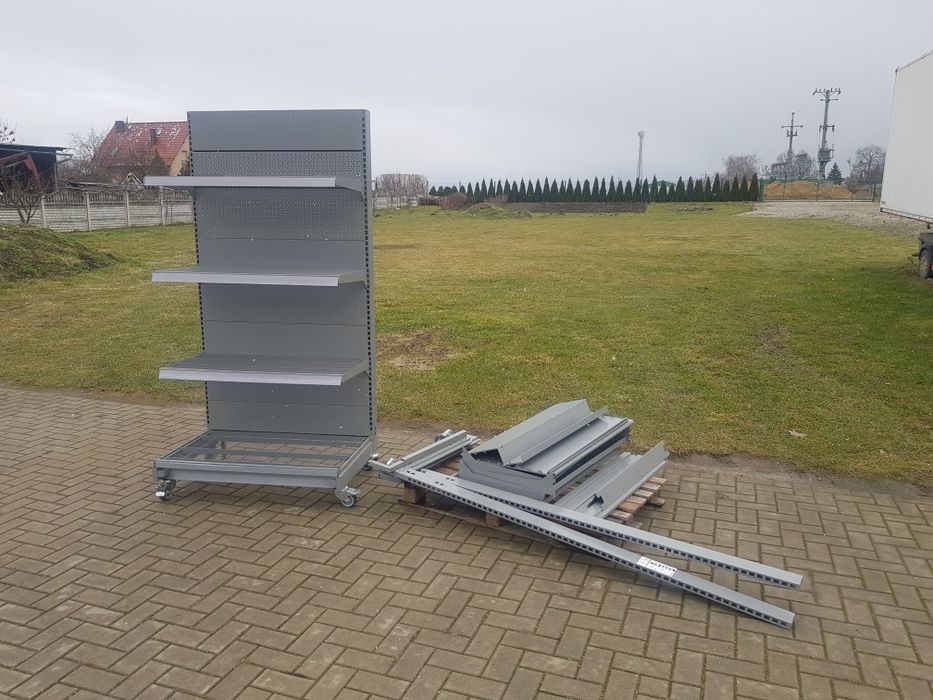 Regał sklepowe metalowy na kółkach  składany