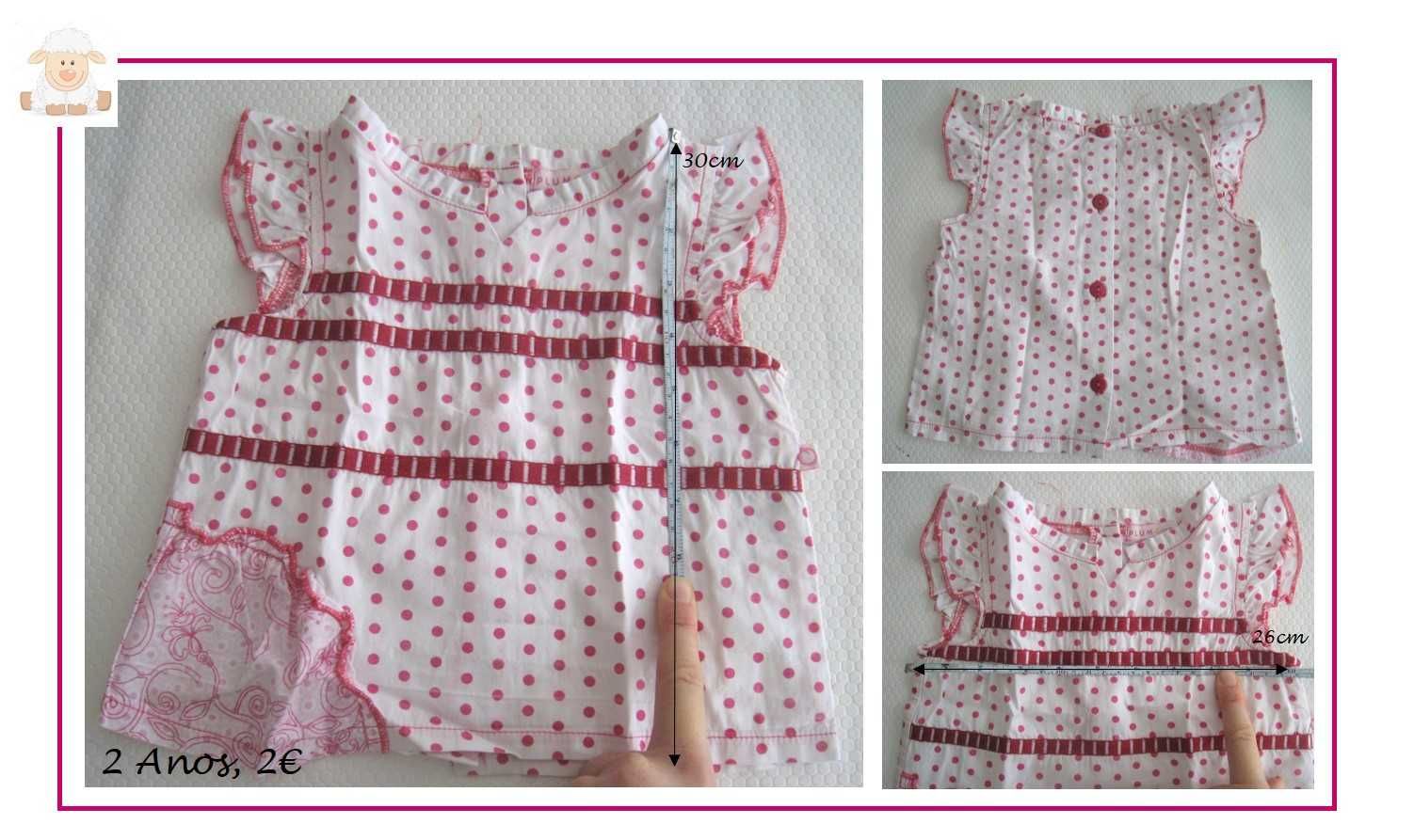 12-24M Menina, Primavera/ Verão - blusas e vestidos