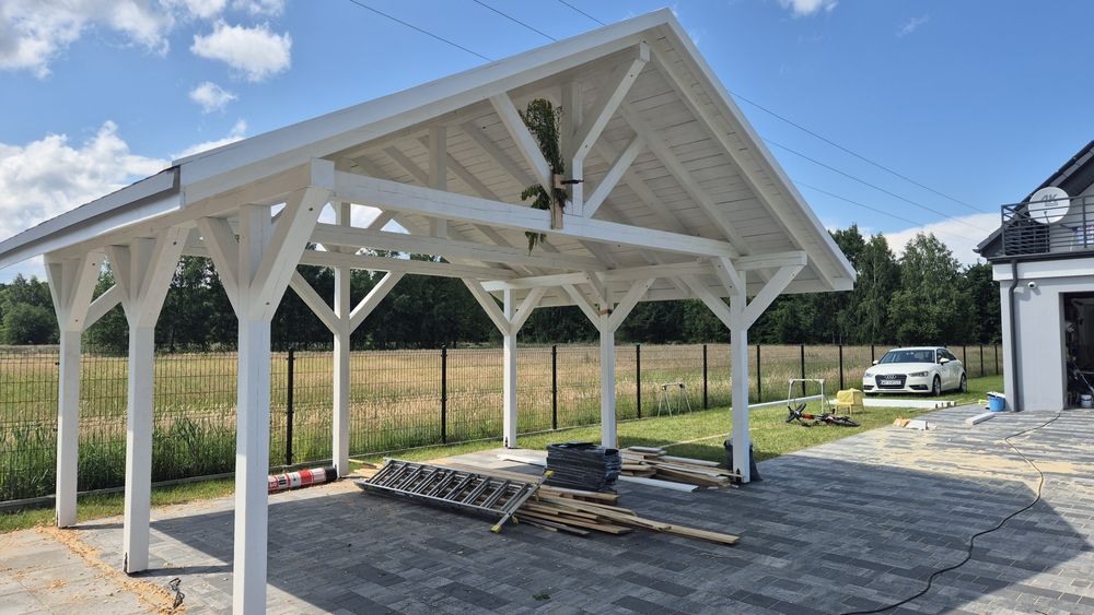 Wiata samochdowa drewniana