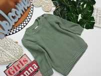 H&M - zielony sweterek knitwear , guziczki r 74