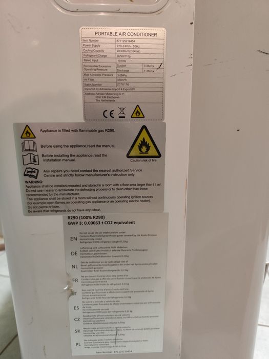 Klimatyzator przenośny pokojowy POMPA CIEPŁA 2,6kW