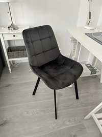 Nowe krzeslo szare tapicerowane welur nowoczesne Gliwice