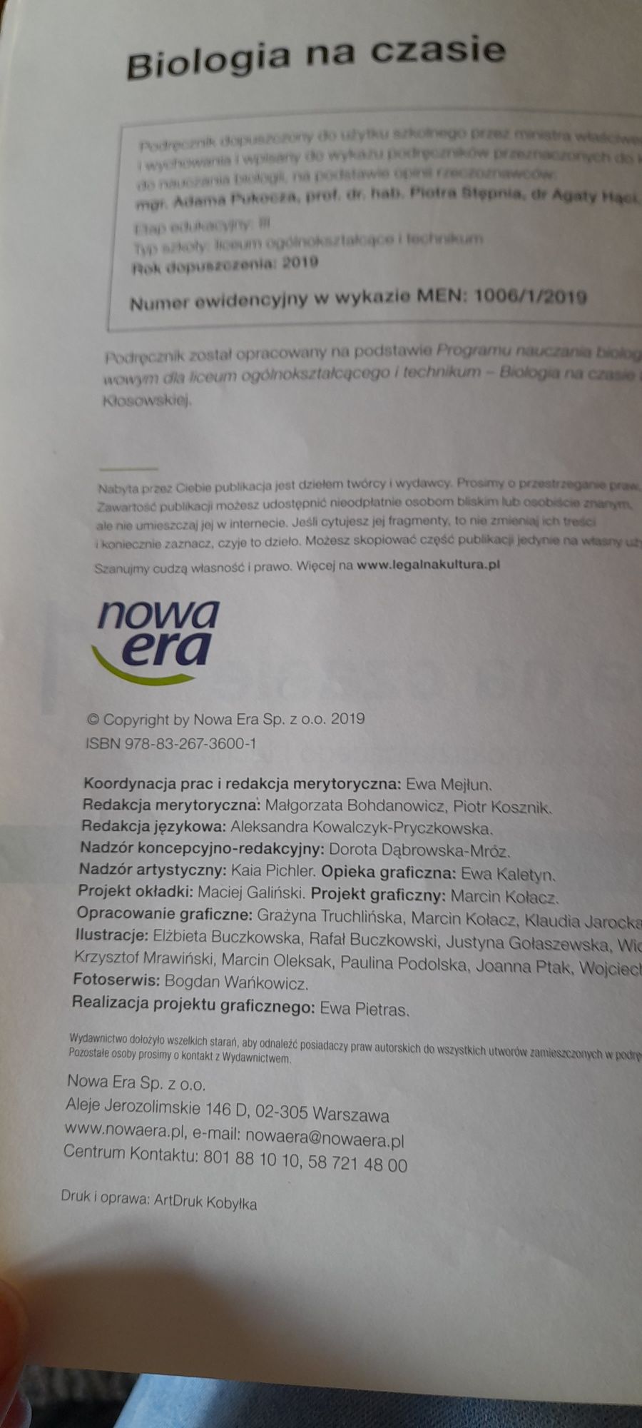 Biologia na czasie 1, podręcznik zakres podstawowy