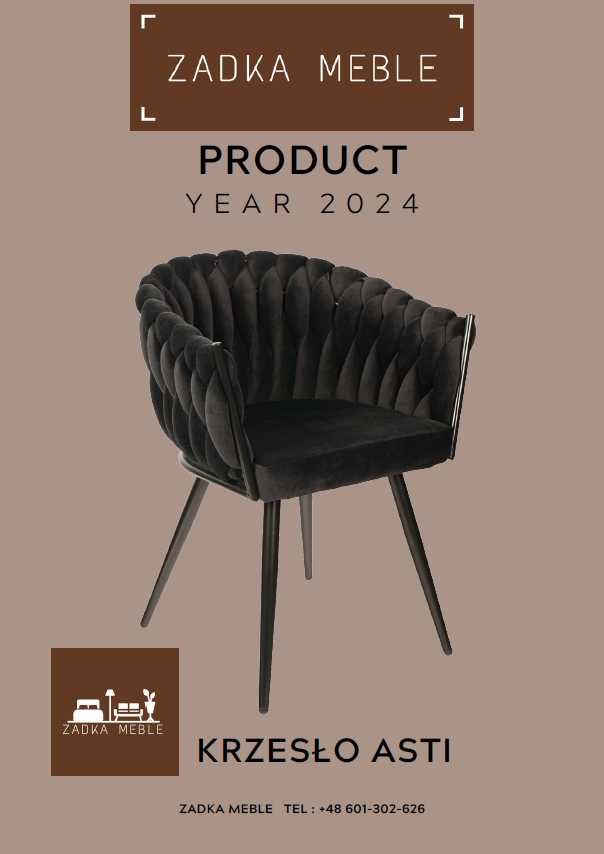 Krzeslo ASTI przeplatane tapicerowane plecione nowoczesne