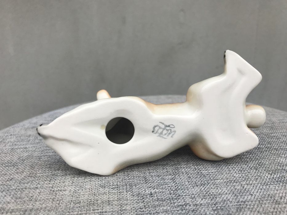 Rzadka figurka z porcelany lomonosov pudel porcelanowy pies , psa