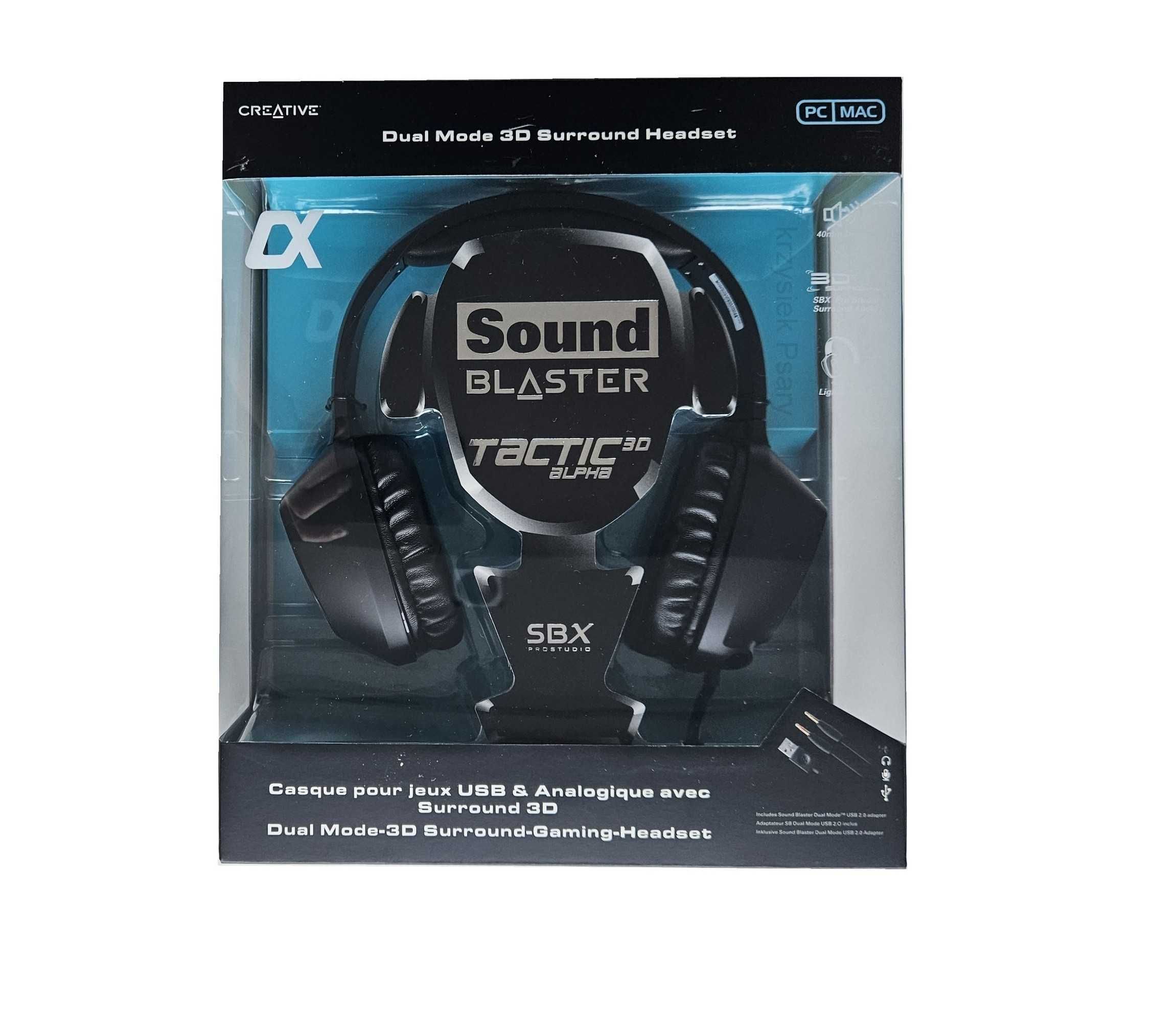 Nowe Słuchawki Creative Sound Blaster Tactic 3D z mikrofonem Jack USB