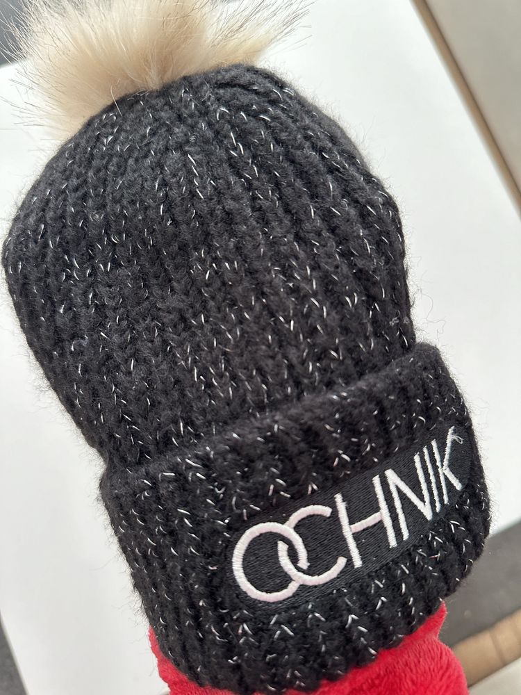 Zimowa Czapka Ochnik Z pomponem Ciepła Beanie