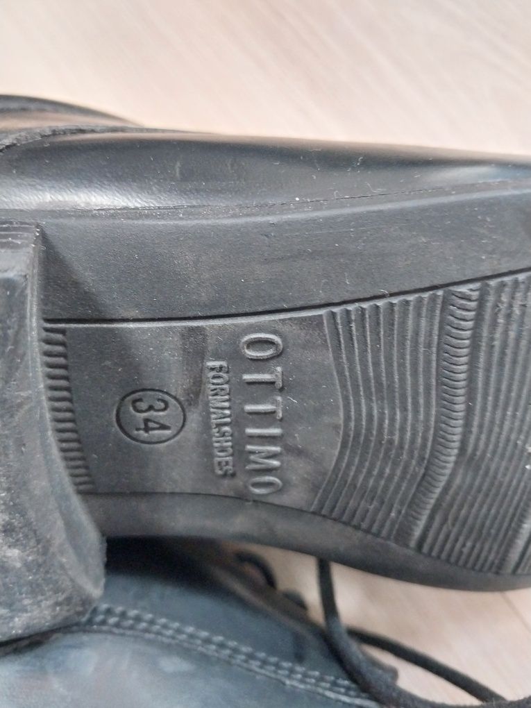 Buty czarne chłopięce eleganckie komunijne Ottimo, rozmiar 34
