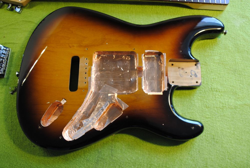 gitara stratocaster telecaster ekranowanie