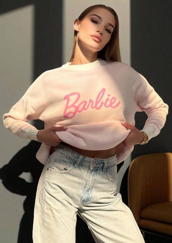 Шикарна новинка, оверсайз светр "barbie "