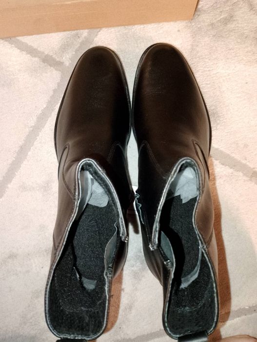 Eleganckie czarne botki skórzane / Chelsea boots