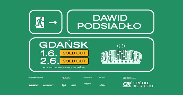 2 bilety na koncert Dawida Podsiadło, Gdańsk 2.06. Dawid dwa bilety