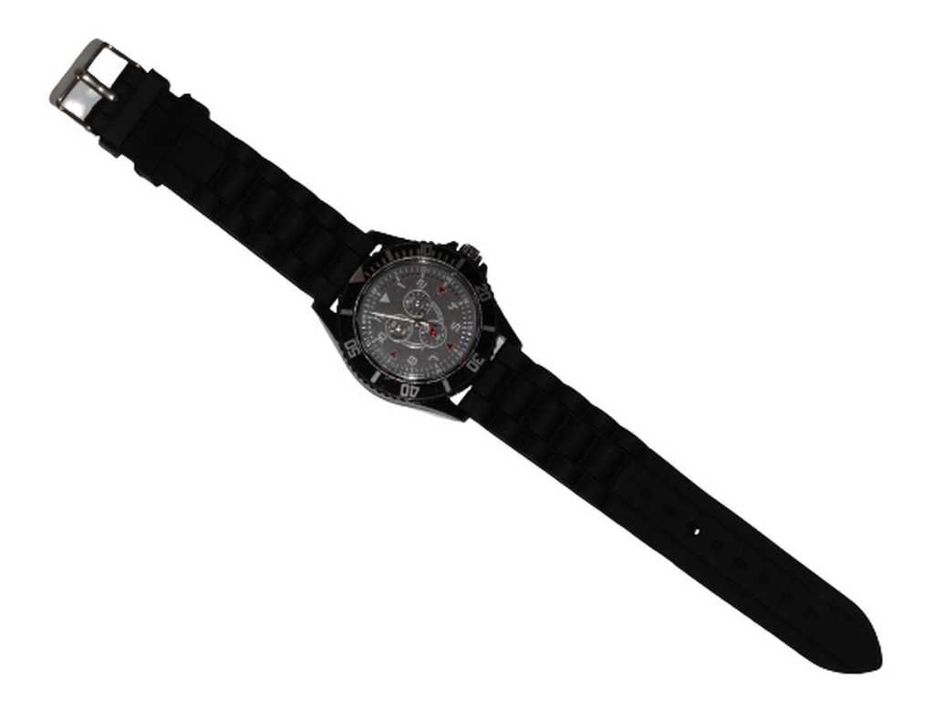 [Nowy] Zegarek Na Rękę | Męski | Silikonowy Pasek | Czarny | Etui