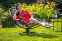Leżak ogrodowy wypoczynkowy leżanka łóżko bujane RELAX