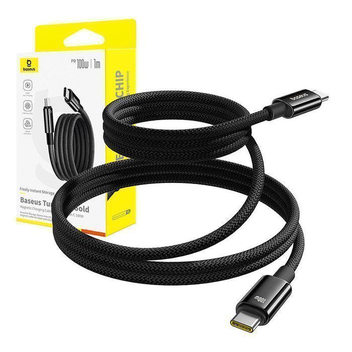 Kabel Usb Baseus Tungsten Gold Usb-C Do Usb-C 100W 1M (Czarny)