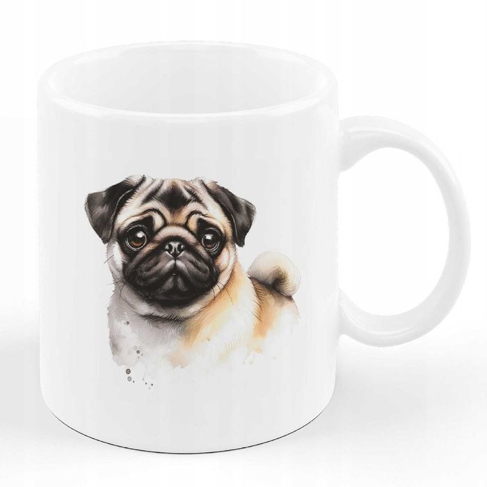 Kubek Pies Mops ceramika 330 ml