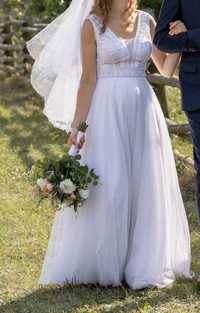Suknia ślubna biała + welon