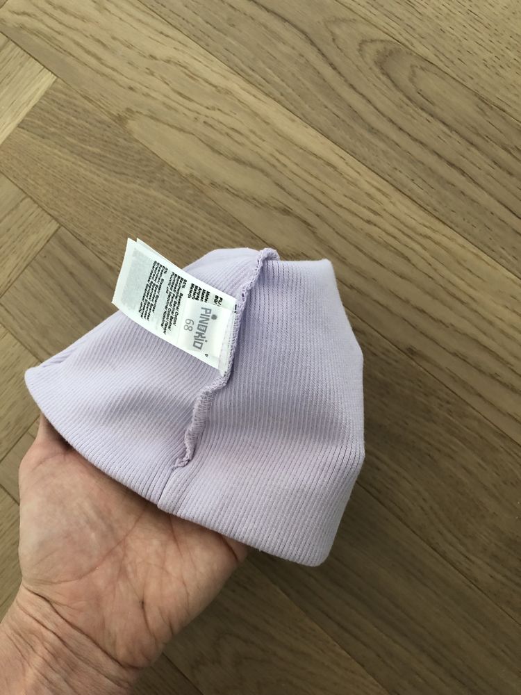 Czapka beanie kolor liliowy 0-3 miesiące Pinokio 68, Nowa