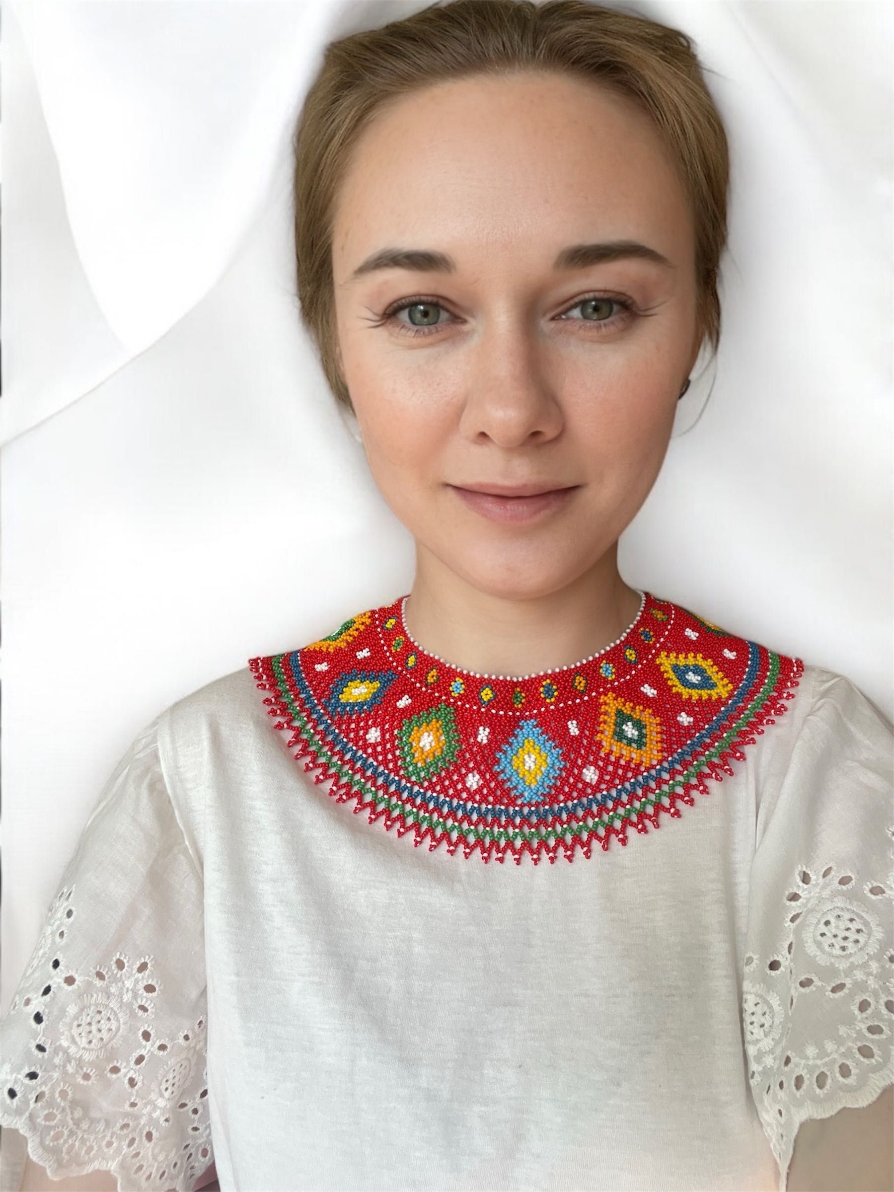 Krywulka Łemkowska | naszyjnik folkowy | kolia etno rękodzieło Karpat