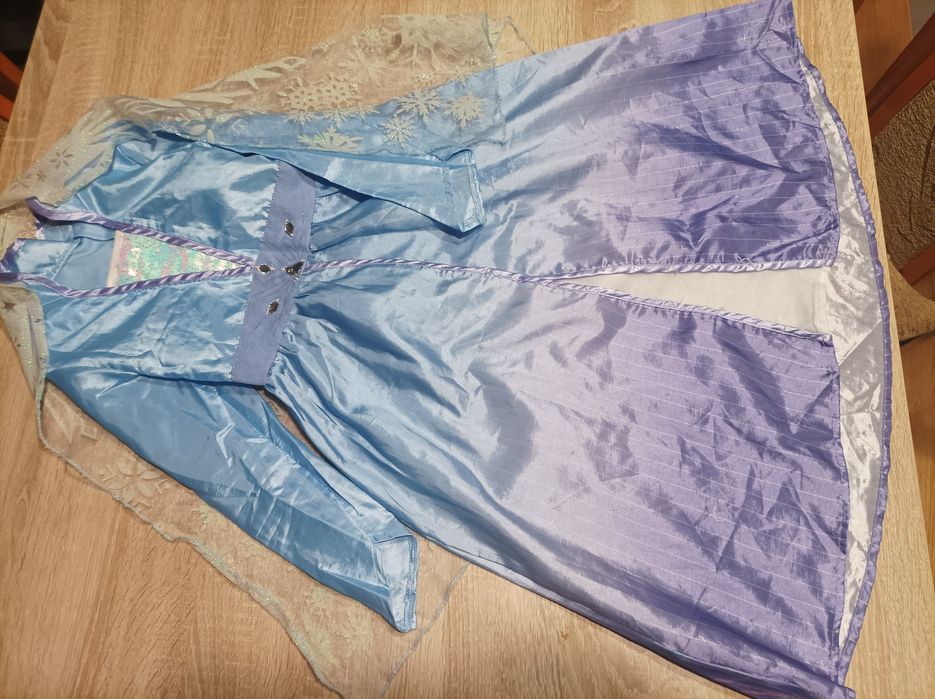 Strój karnawałowy, przebranie kostium Elsy z Krainy Lodu