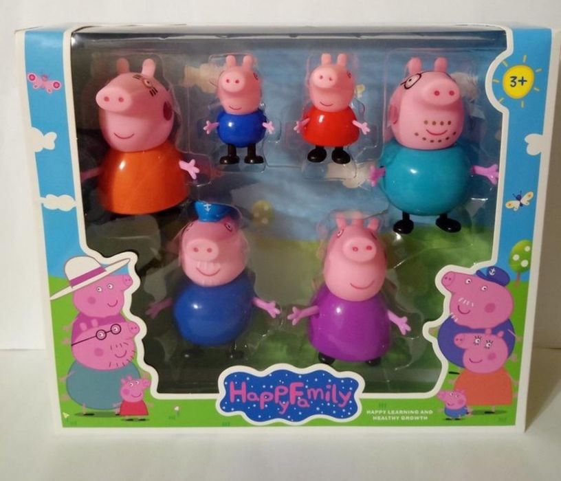 Набор героев Свинка Пеппа и Семья, 6 - персонажей.