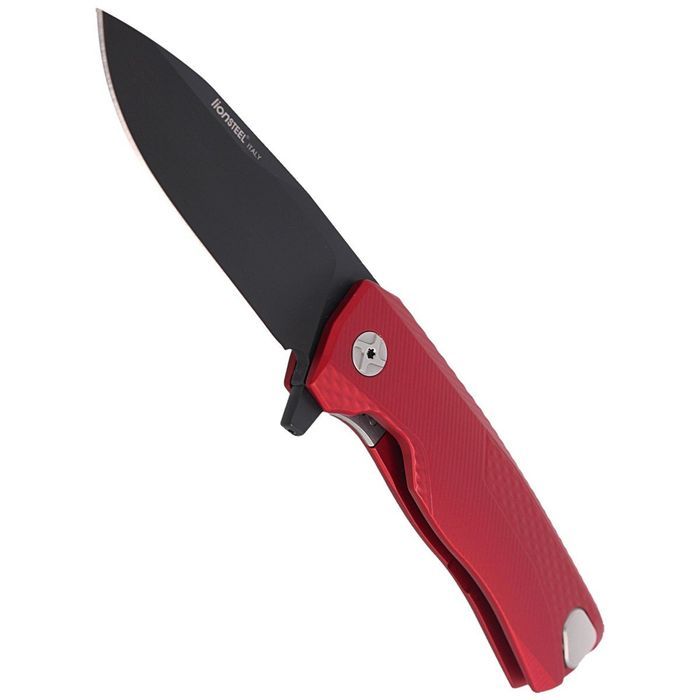 Nóż składany LionSteel ROK Red Aluminium, Black M390 by Molletta (ROK