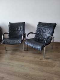 Szwedzkie krzesła lata 90 skórzane komplet