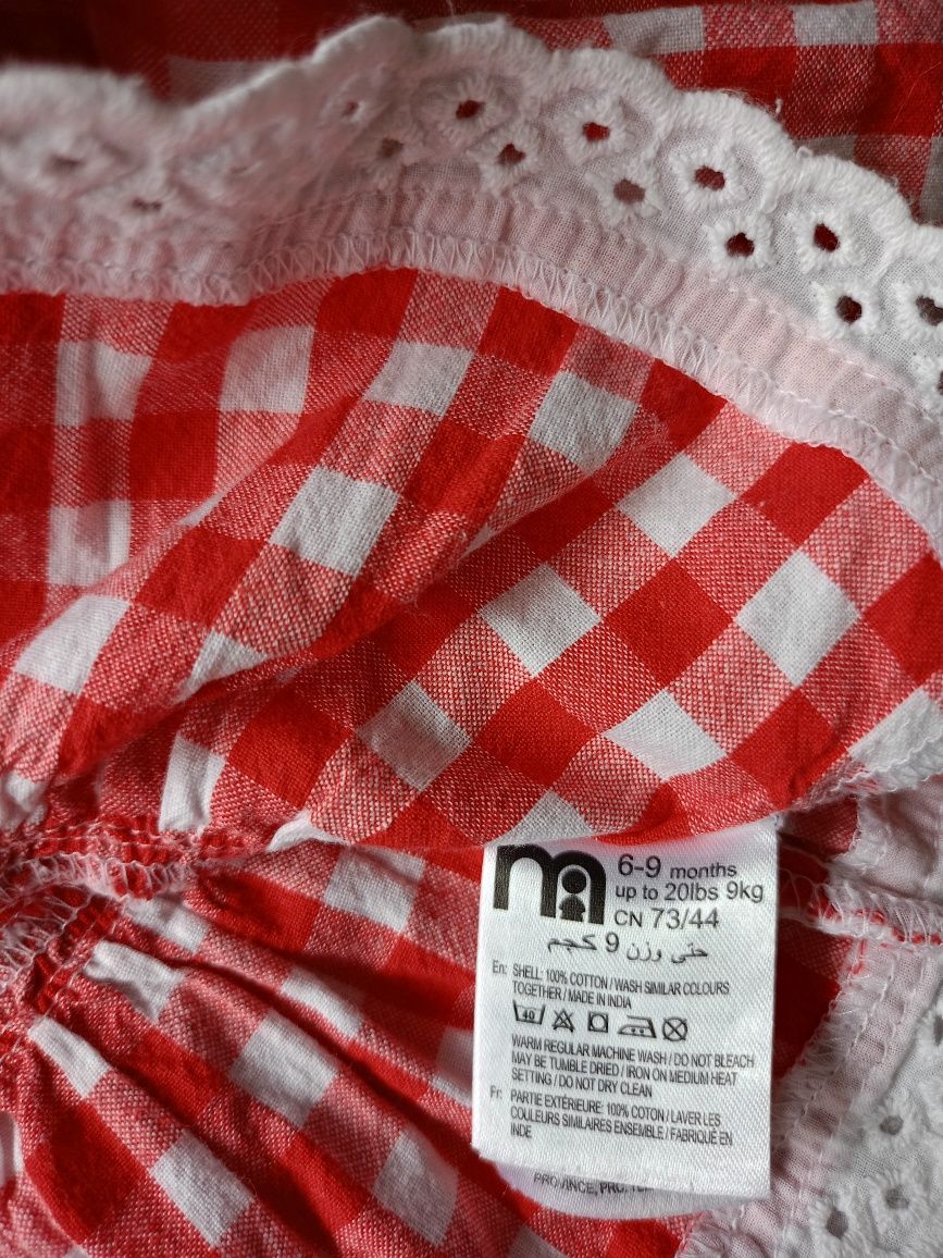 Mothercare dziewczęca spódnica w kratkę falbany rozmiar 6-9mies