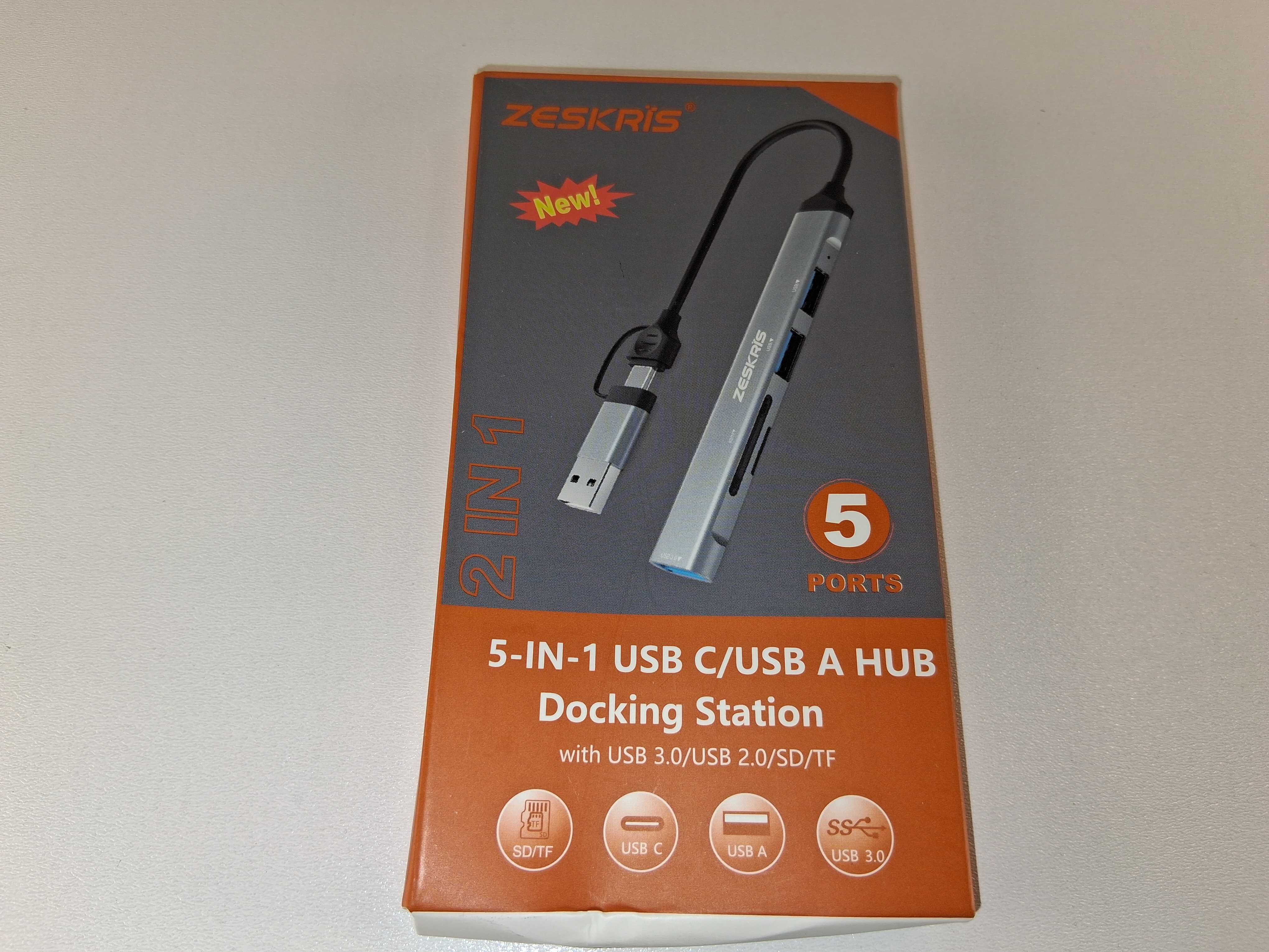 Y157 Zeskris Hub USB C USB A 5W1 Stacja Dokująca SD TF USB3.0