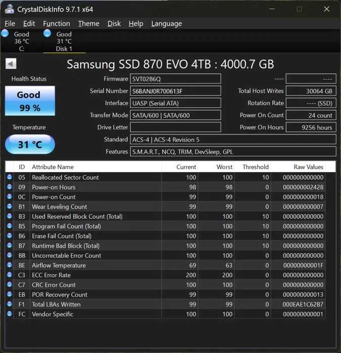 SSD накопичувач Samsung 870 EVO 4 TB (MZ-77E4T0BW)