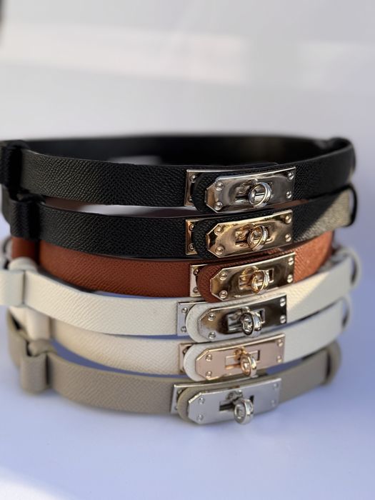 Жіночий Ремінь тонкий з замочком в стилі hermes