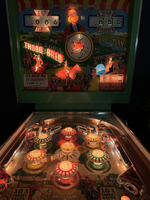Pinball Flipper Gottlieb Thoro-Bred 1965