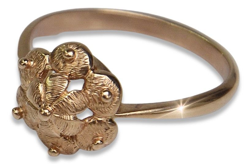 Rosyjski pierścionek z różowego czerwonego złota 14k 585 Wrocław