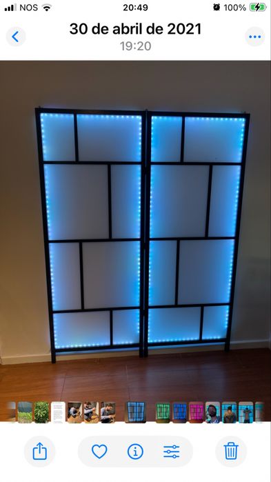 Painel de luzes led que alteram com comando