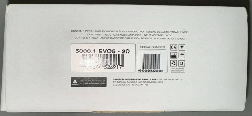 Amplificador Soundigital SD5000.1  -  EVO5  -  2Ohms