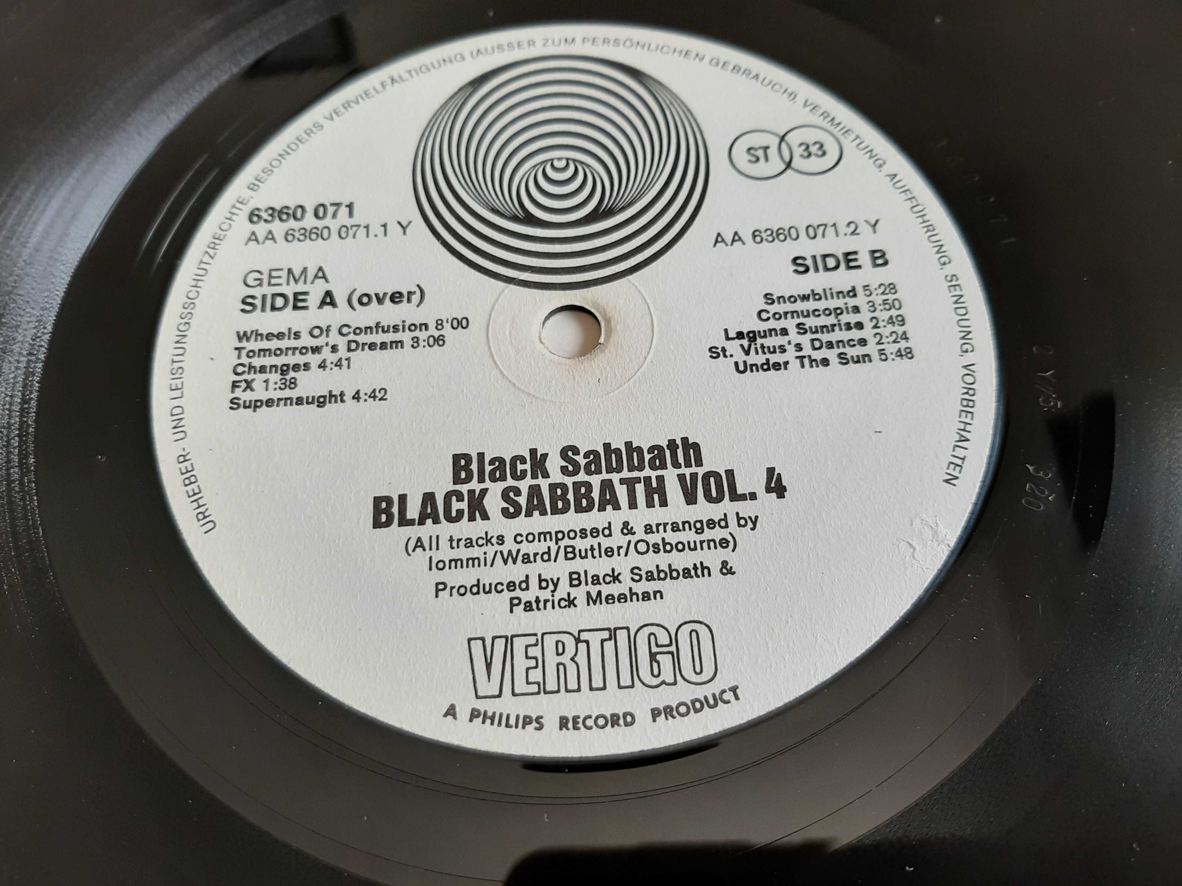 Black Sabbath - Vol 4 - Germany - Vinyl LP Vertigo swirl labels