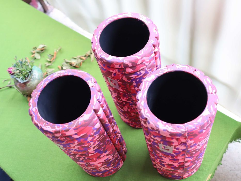 Zestaw 3 sztuk kolorowych rollerów wałków do jogi pilatesu