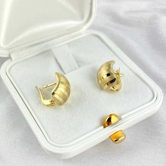 Cudowne ZŁOTE kolczyki DIAMENTOWANE lśniące PR. 585 (14K)